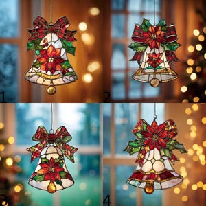 Christmas Bells Acrylic Suncatcher Ornament, Holiday Ornament, Festive Suncatcher Home Decor, Christmas Indoor Decor, Xmas Gift For Family